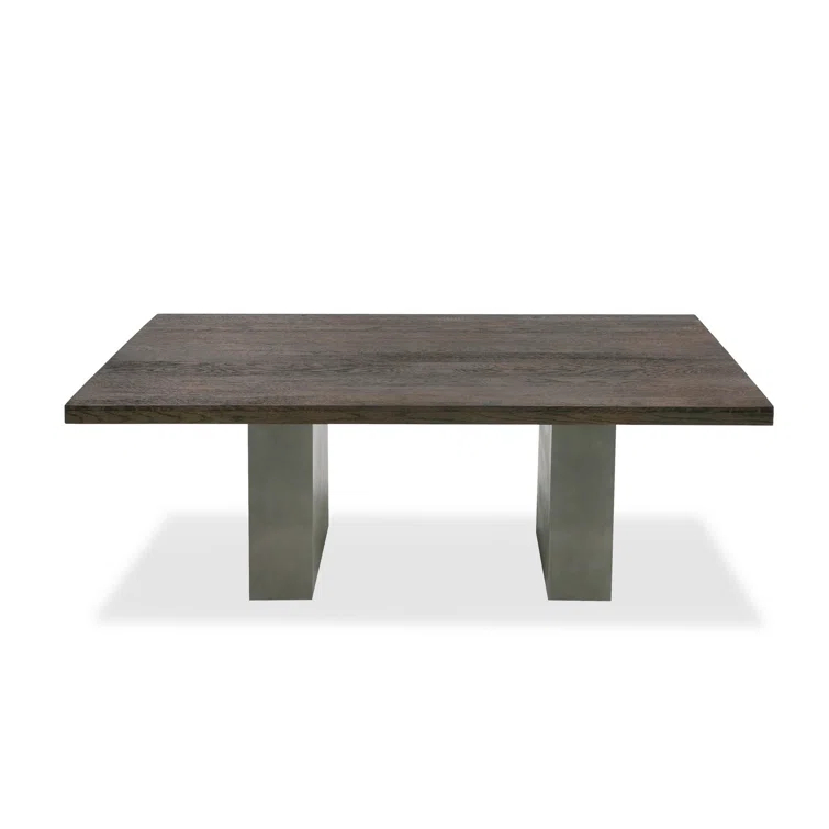 Benjara Cid Ari Dining Table, Rectangular Top, Gray