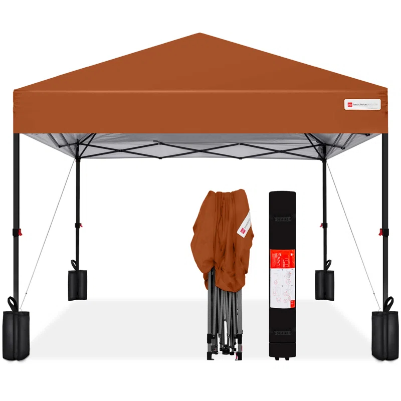 Best Choice Products Easy Setup Pop Up Canopy W/ 1-Button Setup, Wheeled Case, 4 Weight Bags