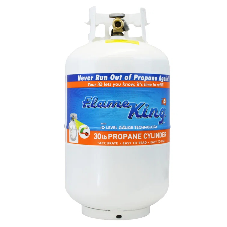 Flame King Flame King 30LB Empty Steel Propane Tank LP Cylinder, OPD Valve & Built-in Gauge for Grills & BBQs
