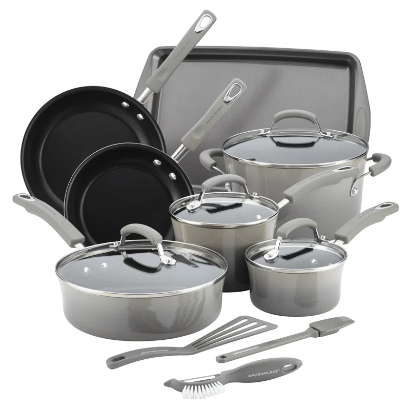 Rachael Ray Rachael Ray Classic Brights Nonstick Cookware Pots and Pans Set, 14 Piece