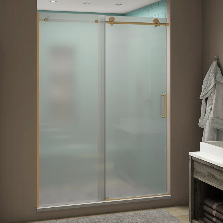 Aston Coraline XL  52" W x 80" H Single Sliding Frameless Shower Door SDR984FRUW.UC-BG-5280