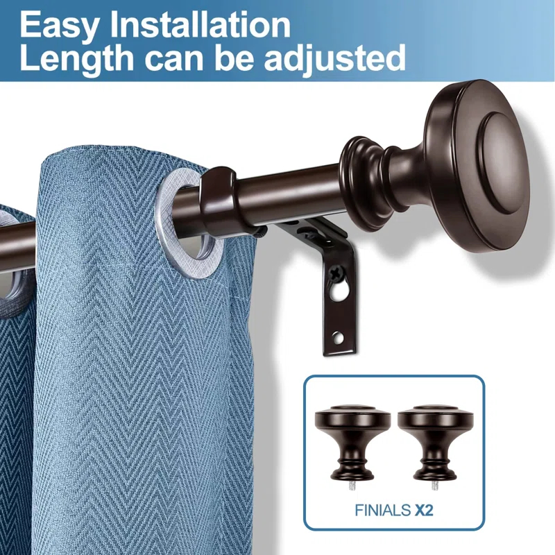 Red Barrel Studio® Gottlieb Steel Adjustable Single Curtain Rod