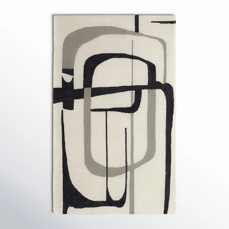 Nobu Architectural Mid-Century Modern Area Rug