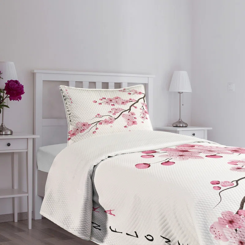 Ambesonne Ambesonne East Bedspread Japanese Cherry