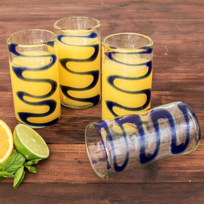 Orren Ellis Adharsh 11oz. Highball Glass Set (Set of 4)