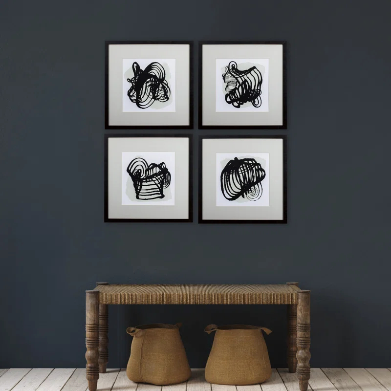 Propac Images " Neutral Abstracts " by Angela Harris 4 - Pieces Painting Print