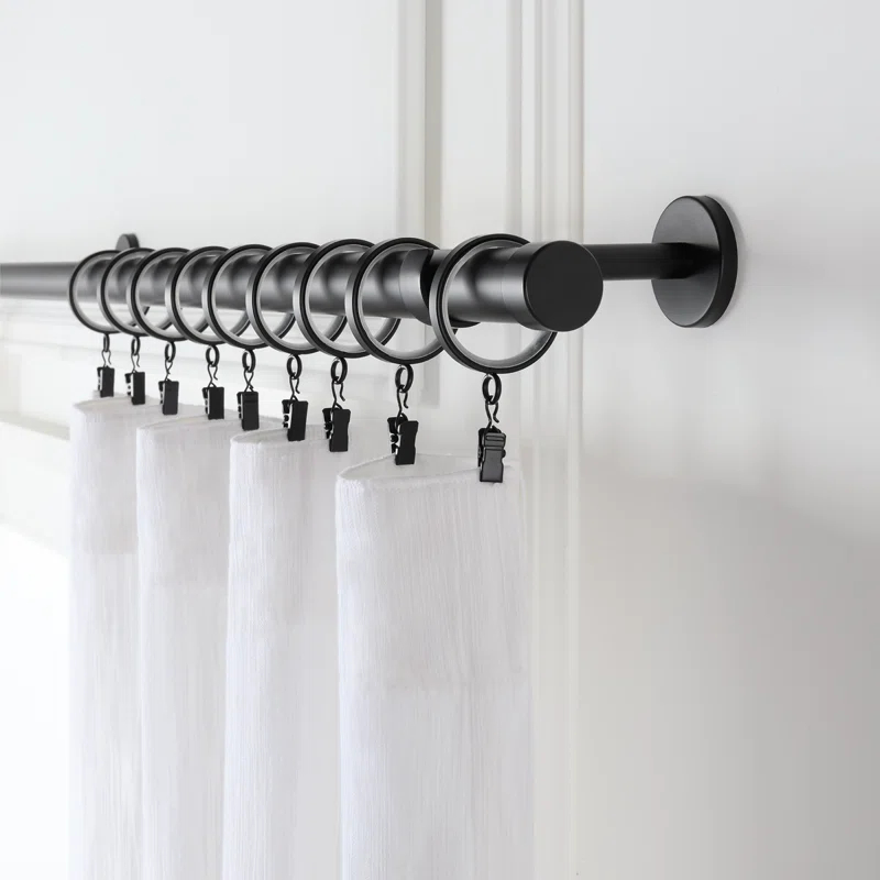 MODE Cambria Designer Series Premium 1-1/8 in Larger Dia. Non-Adjustable Curtain Rod and Designer Brackets
