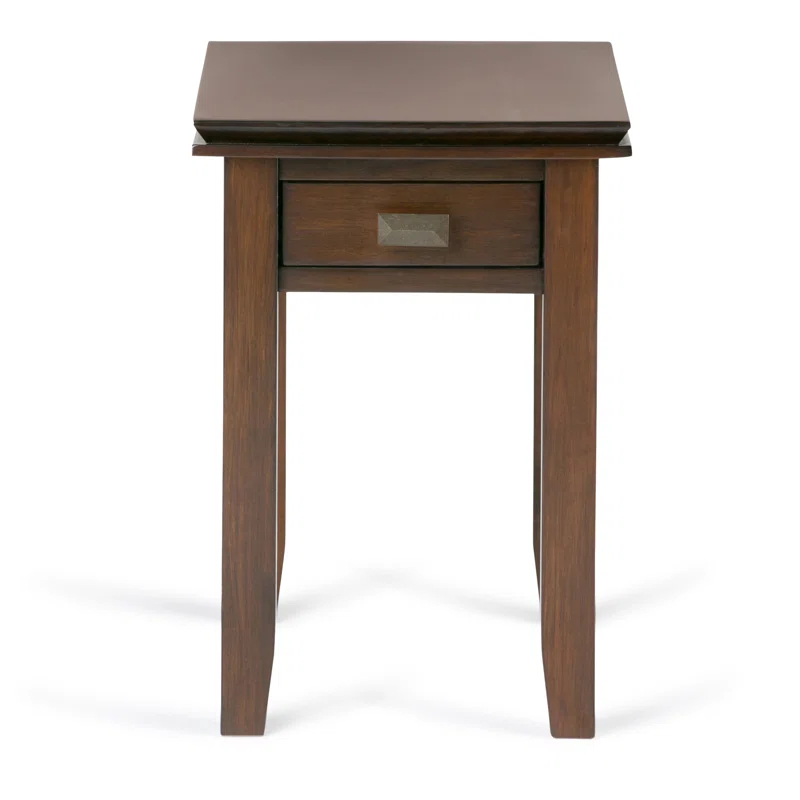 Simpli Home Artisan Solid Wood Transitional Narrow Side Table with Drawer
