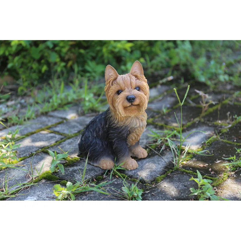 Hi-Line Gift Ltd. Sitting Yorkshire Terrier Dog Statue