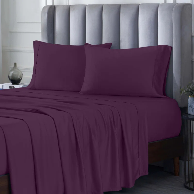 Superior Superior 300 Thread Count Rayon From Bamboo Solid Deep Pocket Bed Sheet Set