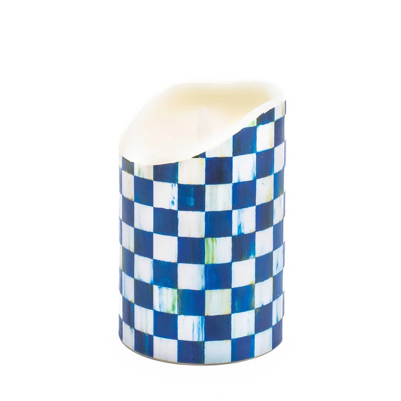 MacKenzie-Childs Royal Check® Flicker Pillar Candle