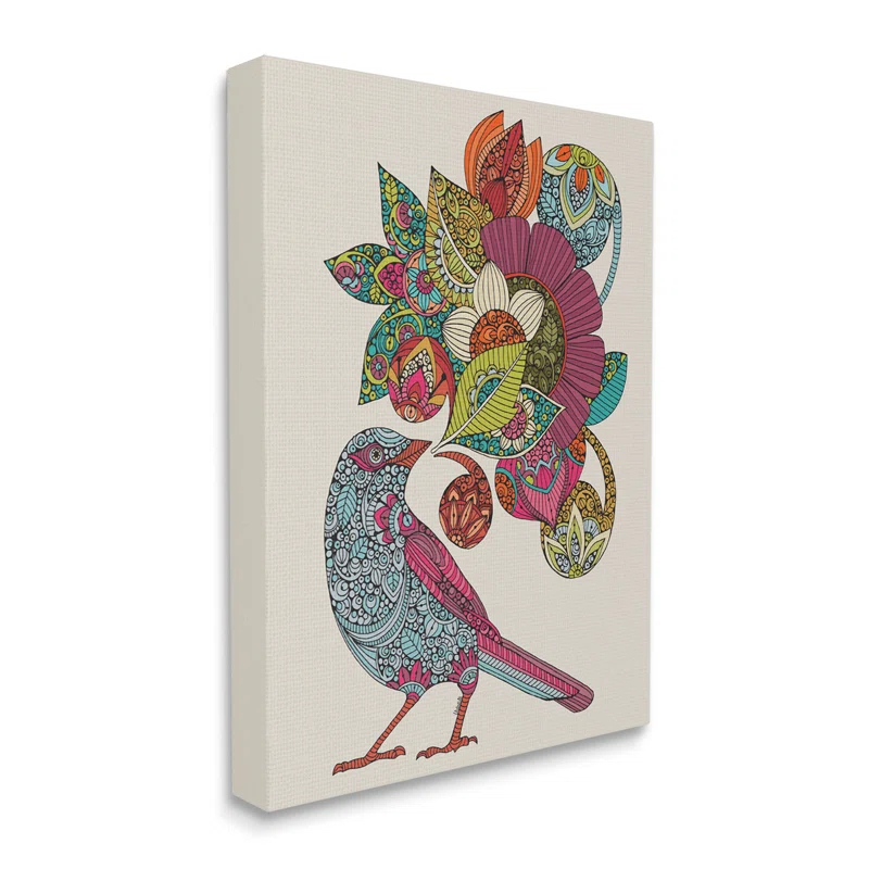 Stupell Industries " Abstract Song Bird Paisley Pattern Floral Mandala " by Valentina Harper