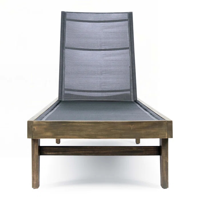 Gracie Oaks Outdoor Patio Chaise Lounge with Cushion