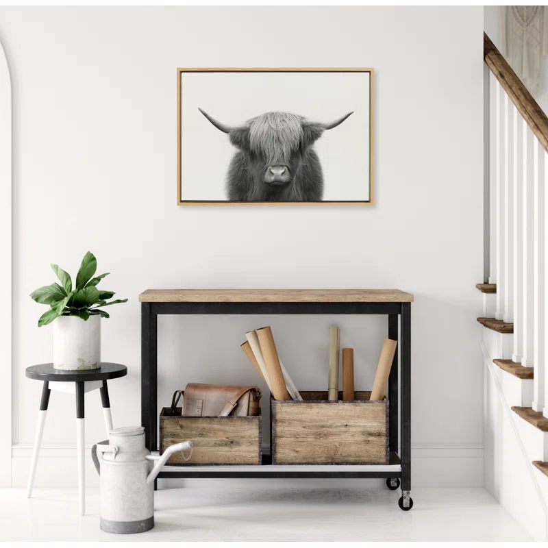Williston Forge Jeylan " Hey Dude Highland Cow BW " by The Creative Bunch Studio