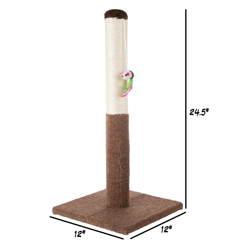 Petmaker Petmaker Cat Scratch Post with Hanging Toy