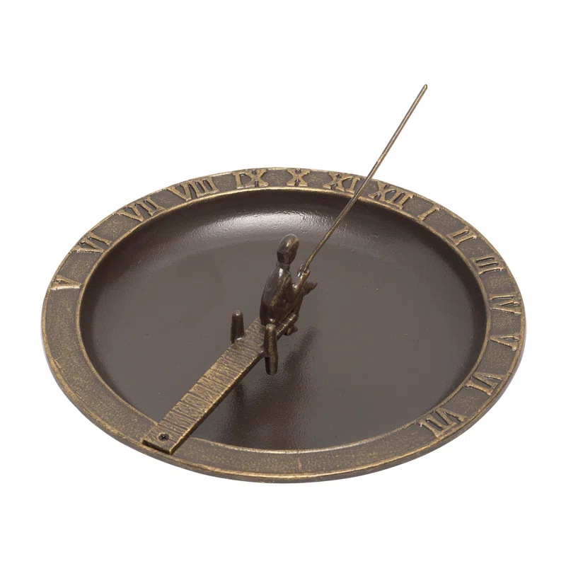 Whitehall Products Fisherboy Sundial Birdbath