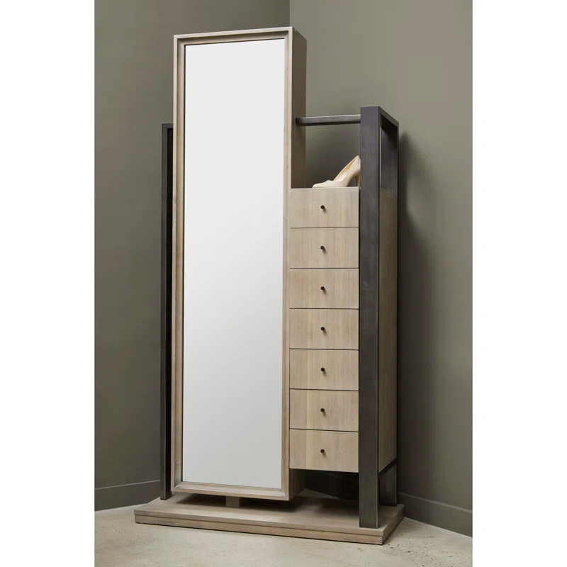 Pulaski Furniture Mirror Semanier With 7 Storage Drawers