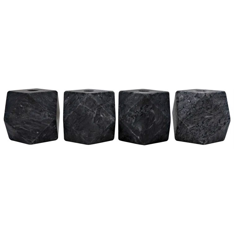 Noir 4'' H Marble Tabletop Votive Holder