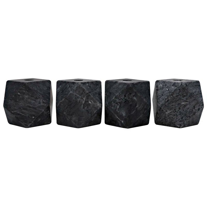 Noir 4'' H Marble Tabletop Votive Holder