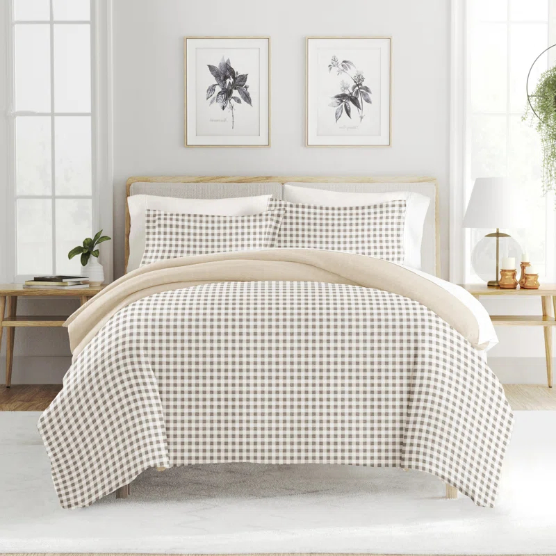 Becky Cameron Patterned Ultra Soft 3 Piece Duvet Cover Set - Serenity