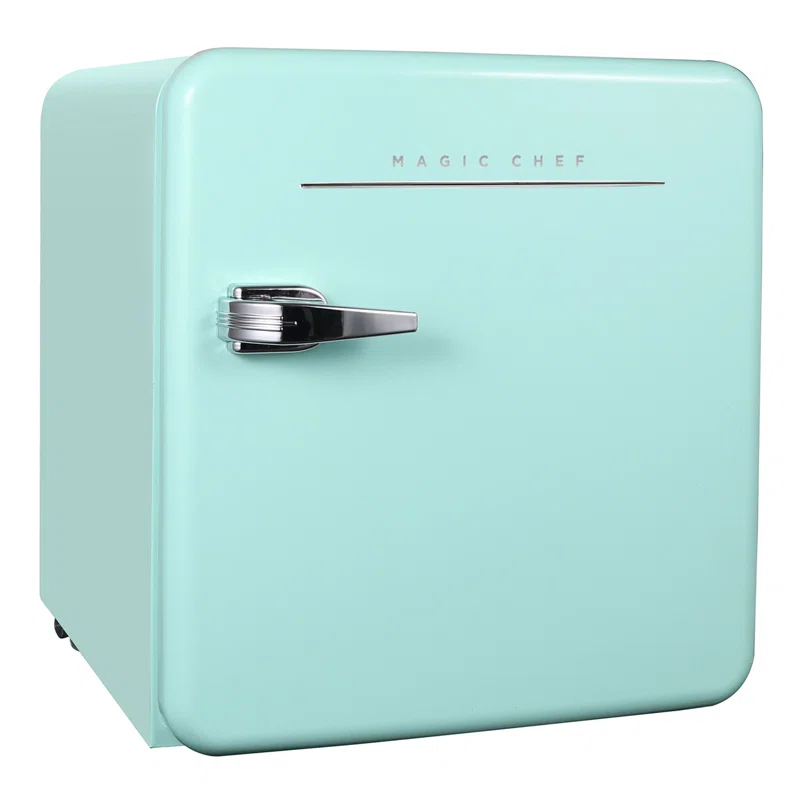Magic Chef Magic Chef 1.6 Cubic Feet Retro Style Mini Fridge with Interior LED Light, Mint