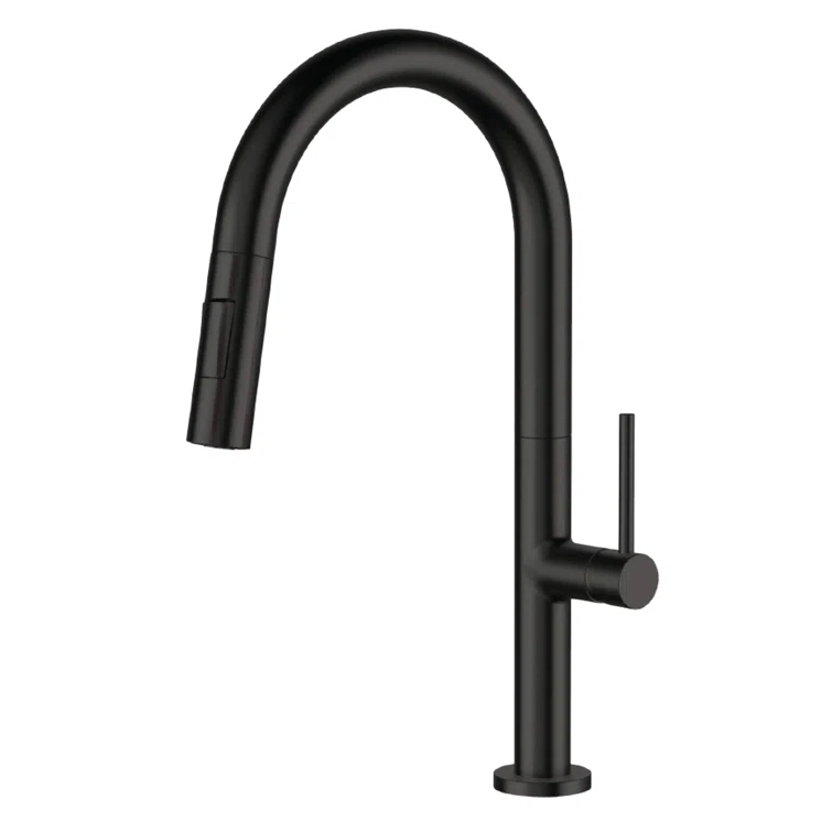 Fine Fixtures Pull Down Single Handle Kitchen Faucet with Accessories FAK1BL