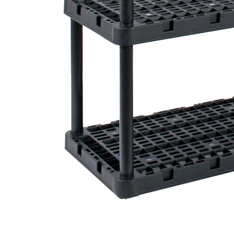 Gracious Living Gracious Living Knect A Shelf Heavy Duty 4 Shelf Interlocking Storage Unit,Black