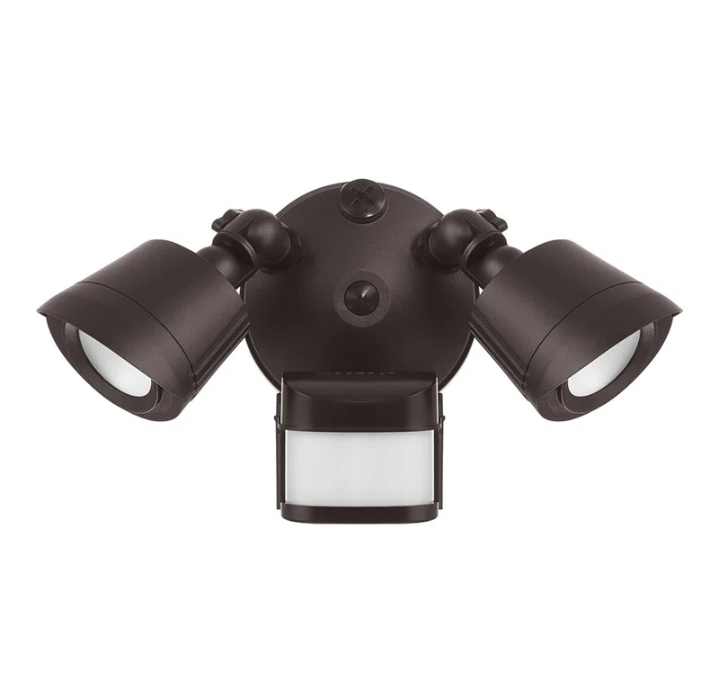 120 Watt 2 - Head LED Hardwired Dusk to Dawn Outdoor Security Flood Light with Motion Sensor