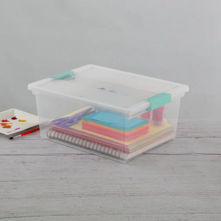 Sterilite Sterilite Plastic Stackable Storage Bin w/Clear Latch Lid (Set of 6)
