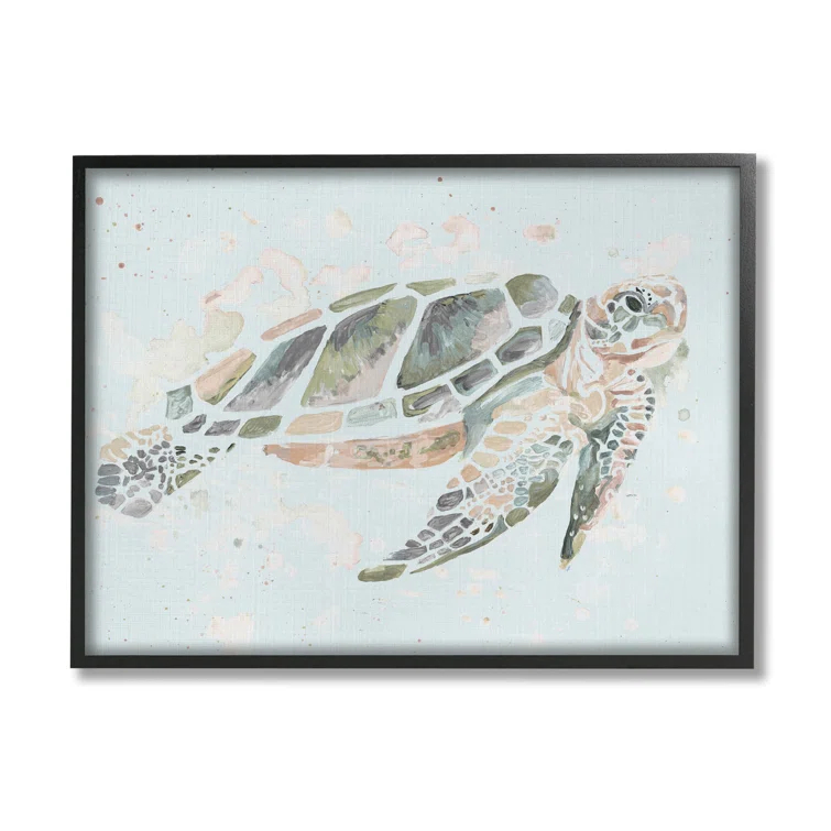 Stupell Industries " Tortoise Swimming Underwater Bubbles " by Chelsea Goodrich