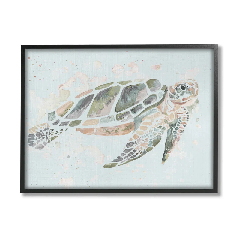 Stupell Industries " Tortoise Swimming Underwater Bubbles " by Chelsea Goodrich