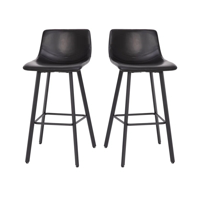 Taylor & Logan Brandy Upholstered Counter Stool with Metal Frame (Set of 2)