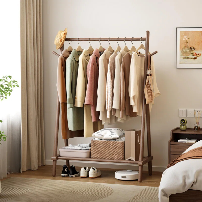 Clothes Rack,Clothing Rack with Shelf and Hook, Sturdy and Portable,Garment Rack