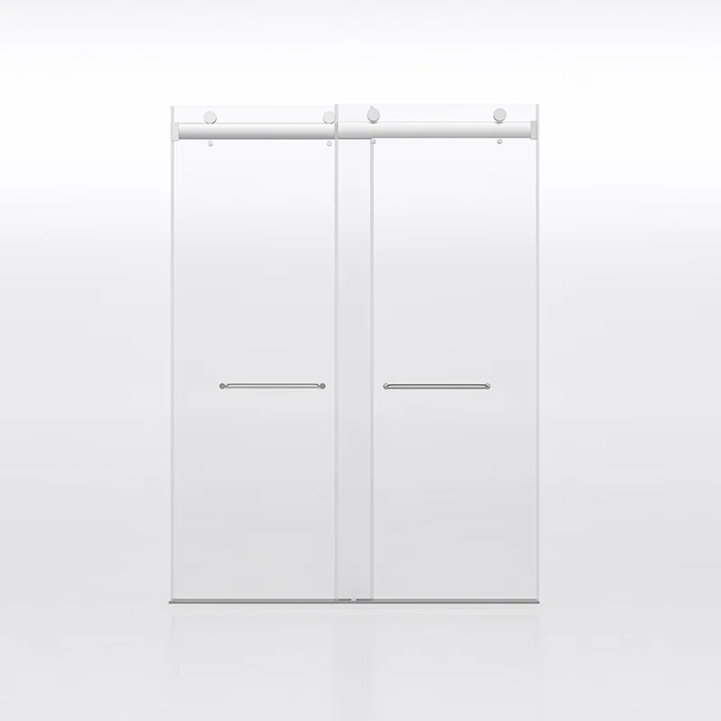 PET STOP LLC F5YDNC1F0736Q 60" Width x 76"Height Shower Doors with 3/8"(10mm) Clear Tempered Glass