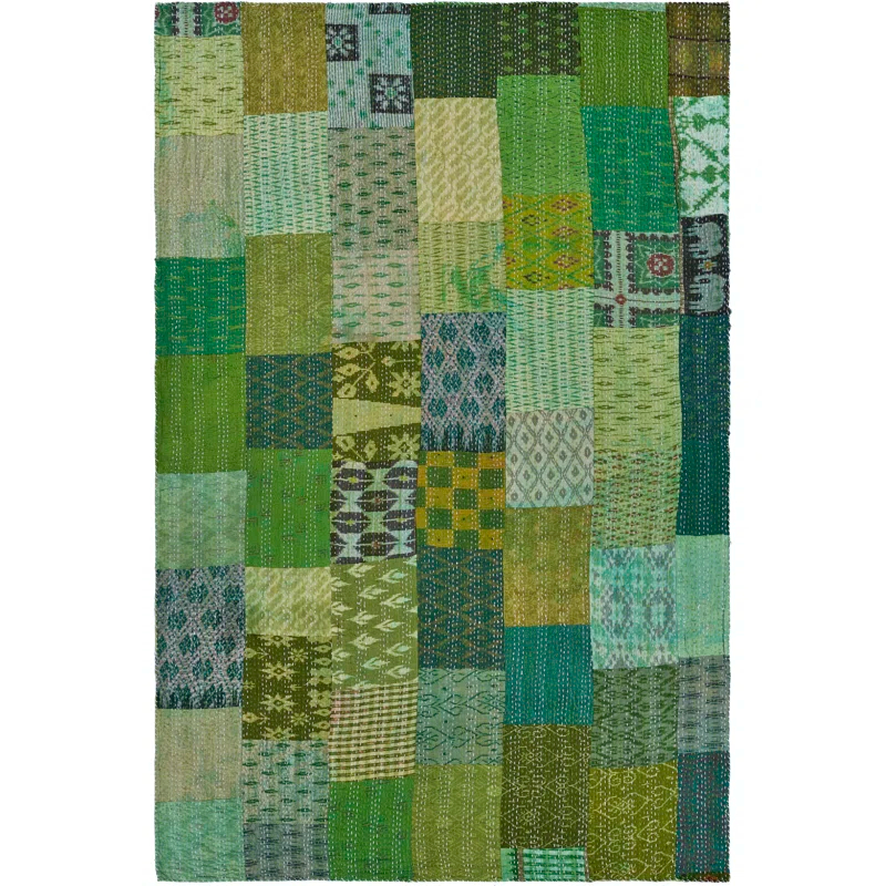 Rajani Home Handmade Kantha Silk Blend Throw Blanket