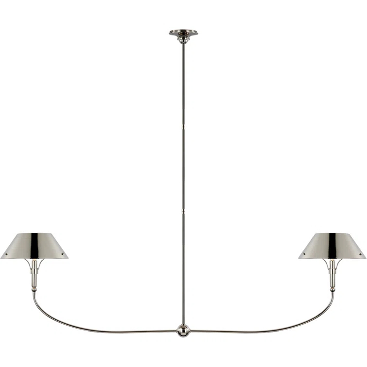 Polished Nickel 68" Linear Chandelier with Dual Lights