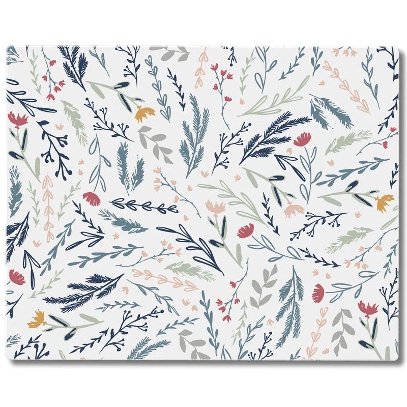 CounterArt Meadow Sketch 3mm Tempered Glass Cutting Board 15" x 12"