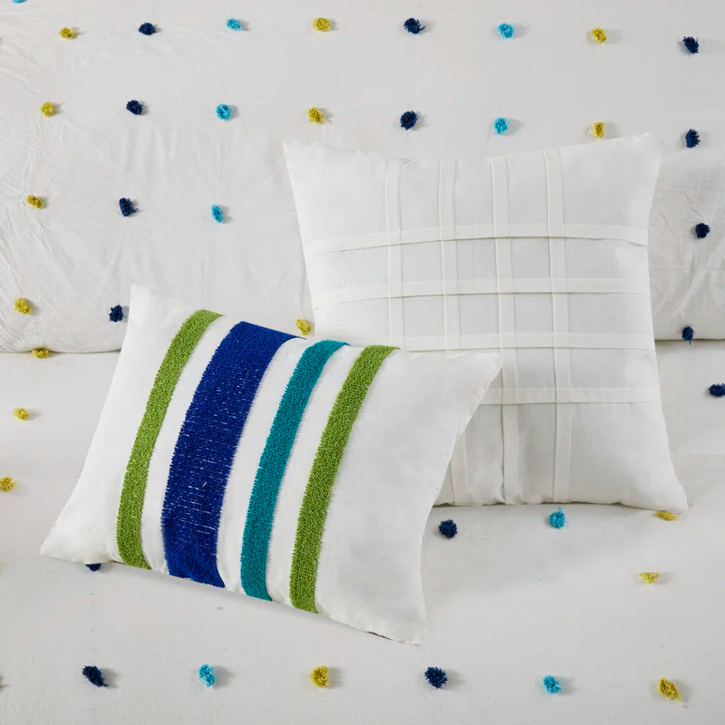 Callie Cotton Jacquard Pom Pom Comforter Set