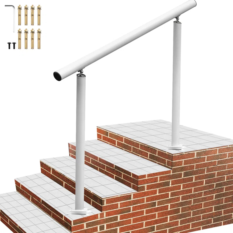 VEVOR VEVOR Outdoor Stair Railing Kit Aluminum Handrail for 3/4 Steps