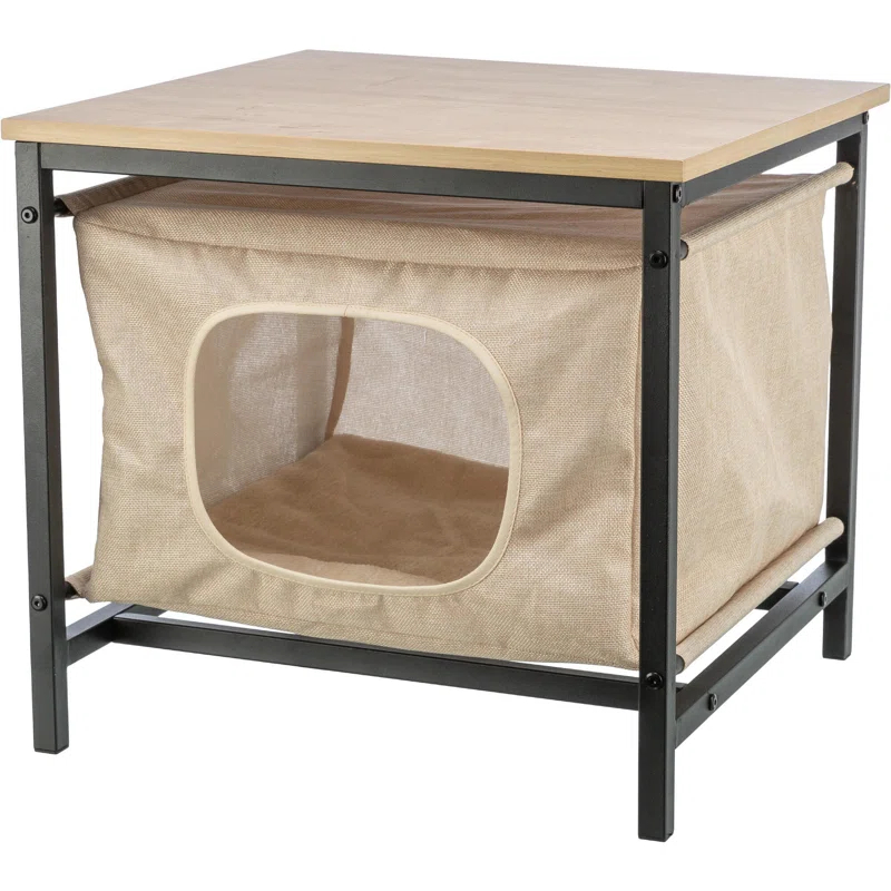 TRIXIE TRIXIE Emmie Indoor Cat Condo, Cat Bed Side Table & Nightstand, Cat Hideaway Cave with Cozy Cushion