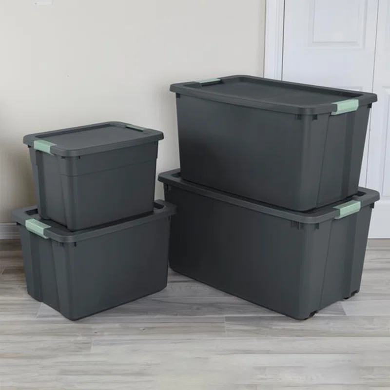 Sterilite Sterilite 6 Pack 20 Gallon Latch Tote, Stackable Plastic Storage Bin Container (Set of 6)