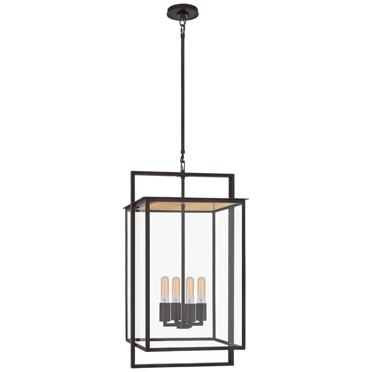 Halle Polished Nickel 31.5" Indoor/Outdoor Hanging Lantern