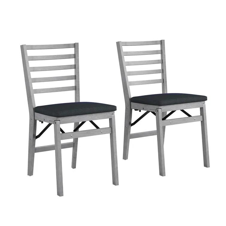 COSCO COSCO Contoured Back Wood Folding Chair with Fabric Seat (Set of 2)