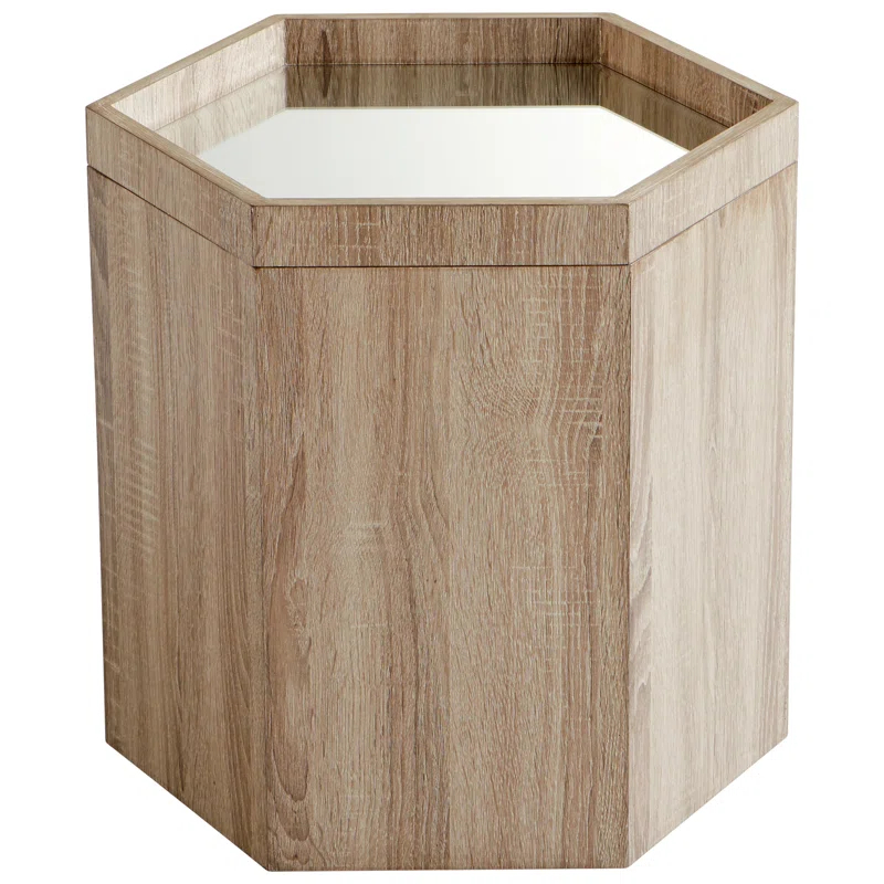 Cyan Design Honeycomb Mirrored Glass Tray Top End Table