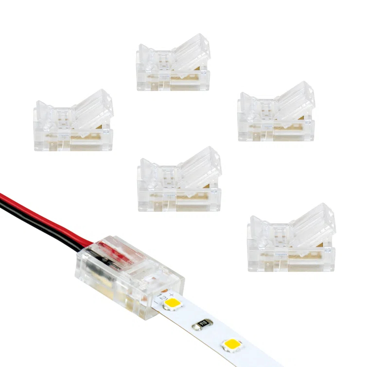 Armacost Lighting 2 Pin LED Strip Light Wire to Tape Connectors, 6 Pack 566020
