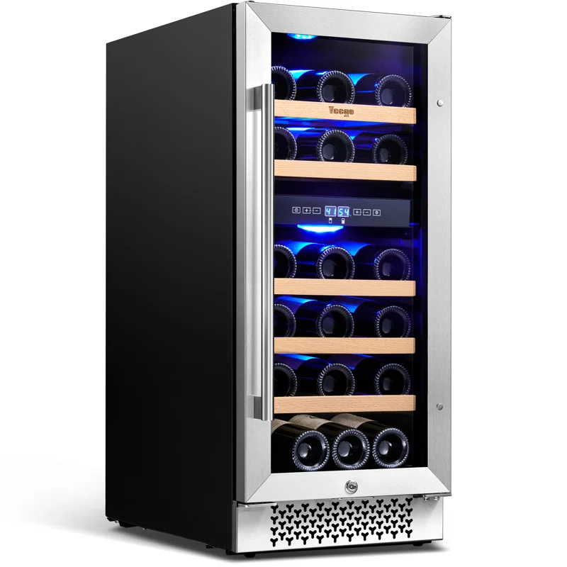 Yeego Yeego 28 Bottles 15" Dual Zone Wine Cooler Under Counter Compressor Wine Refrigerator