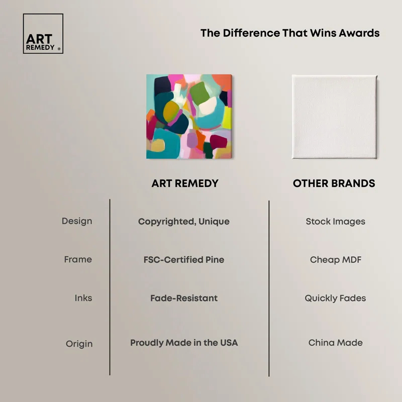 Art Remedy Colorful Dimensions I Canvas Modern Colorful Print by Art Remedy