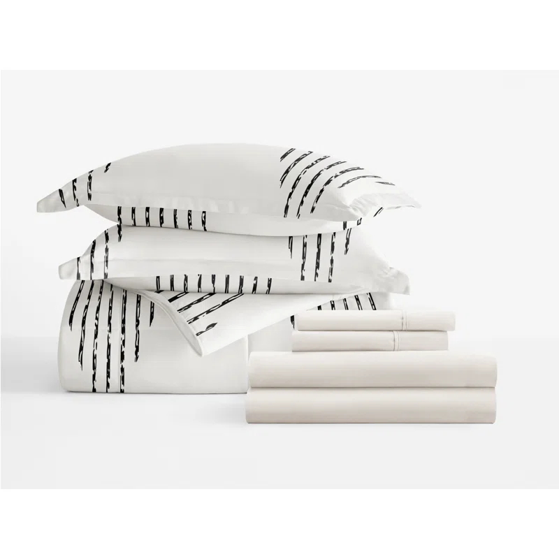 7-Piece Bedding Bundle - Pattern Comforter and Sheet Set