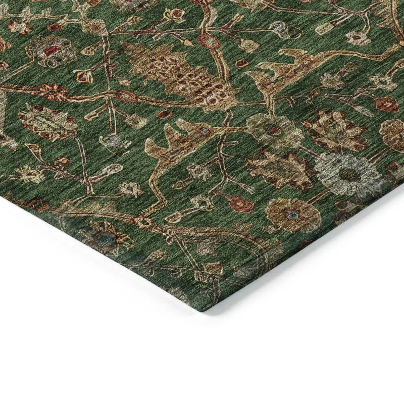 Machine Washable Indoor/Outdoor Chantille ACN1130 Emerald Rug