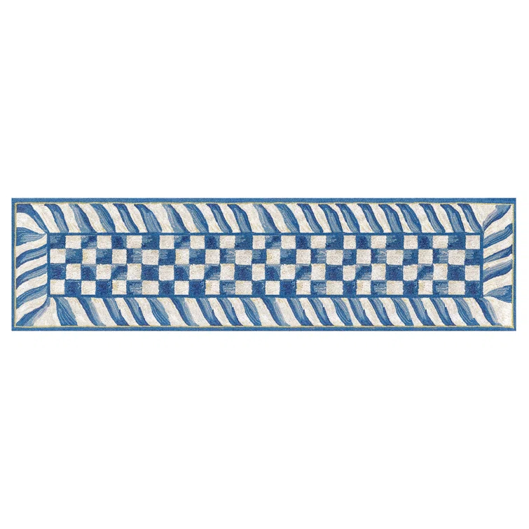 MacKenzie-Childs Truly Royal Check® 2'6" x 8' Washable Runner